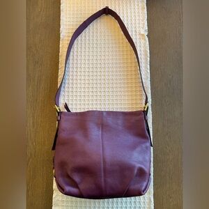 Coach Plum Leather Shoulder Bag